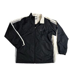 Y2K Nike mens 2XL XXL black nylon full zip windbreaker jacket EUC